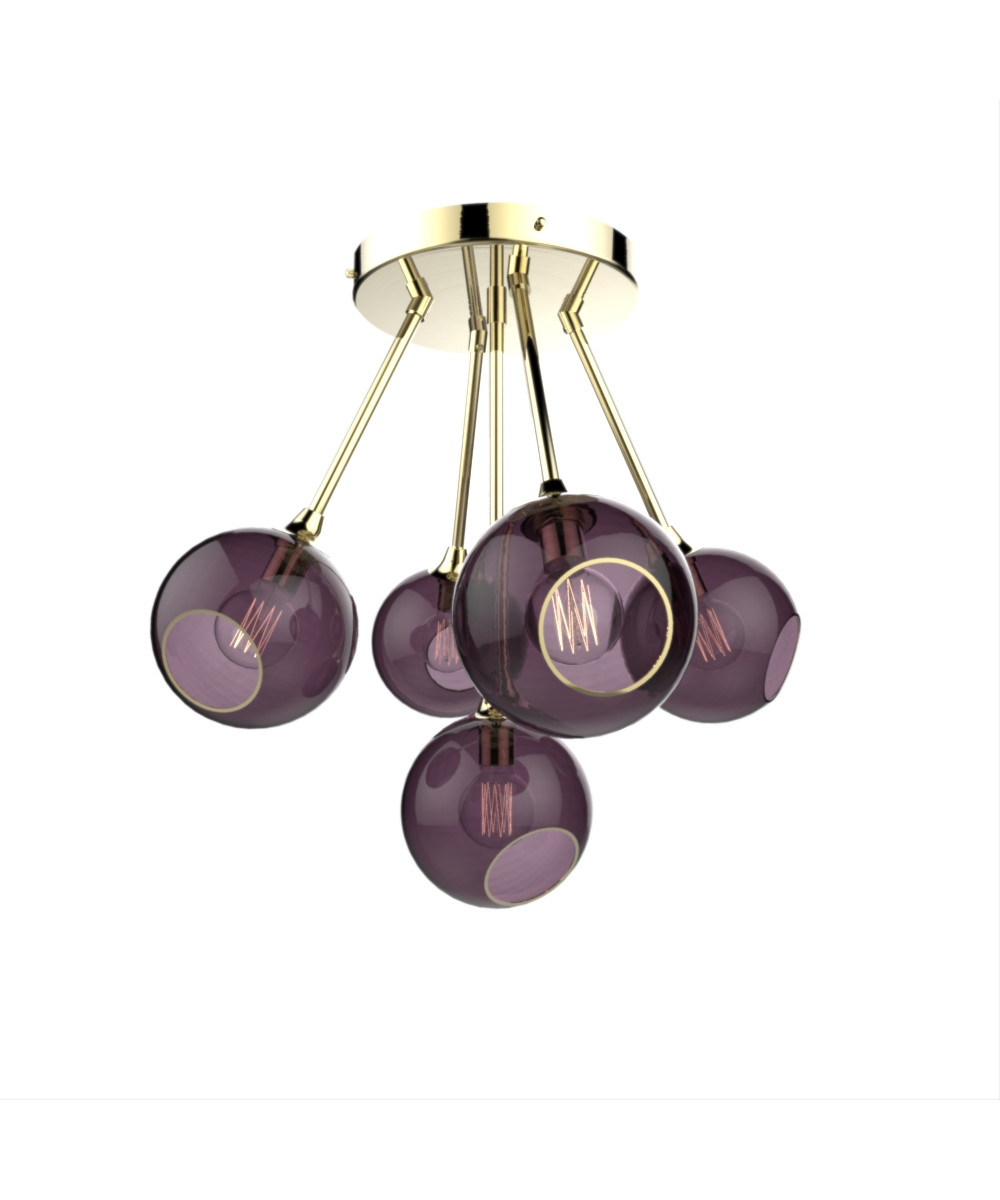 Image of Ballroom Molecule Pendelleuchte Brass/Purple - Design By Us bei Lampenmeister.ch